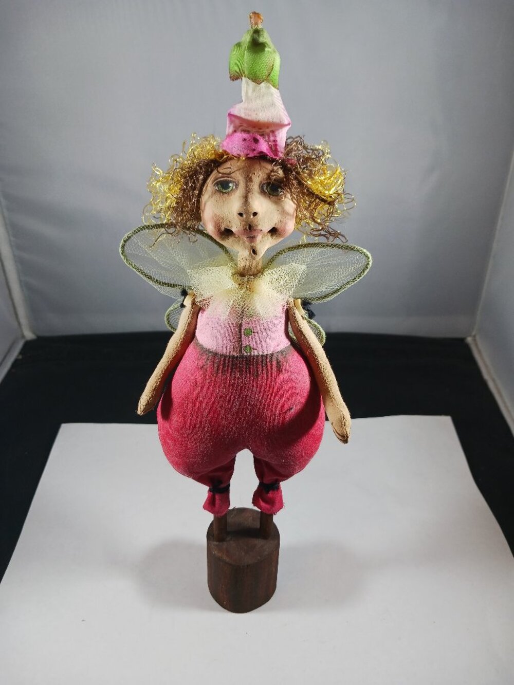 Handmade Fairy Pink Art Doll Primitive Style Collectable Keepsake